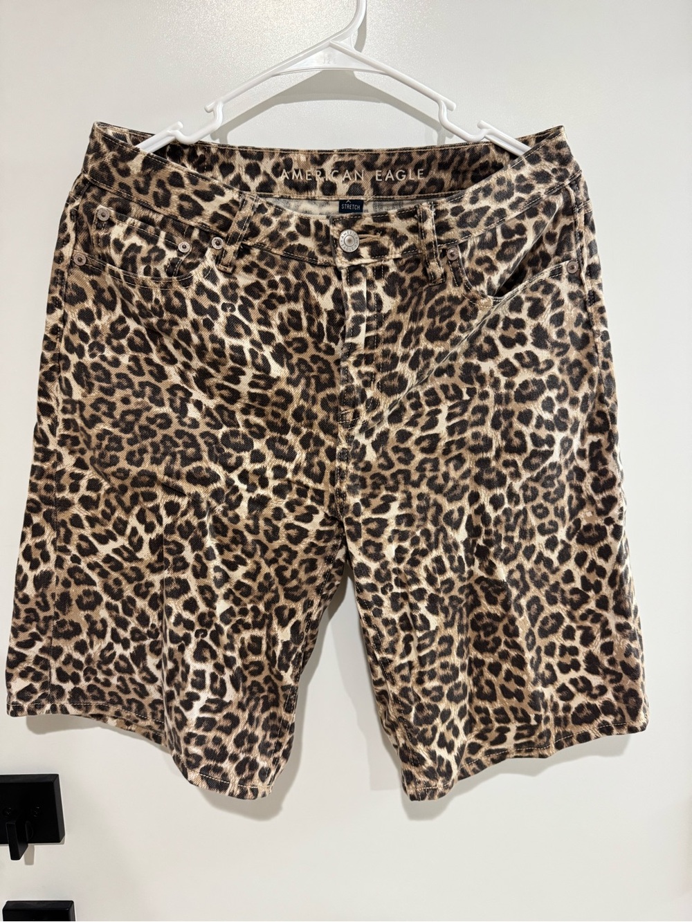 American Eagle Outfitters Leopard-Print Bermuda Shorts - Brown Black